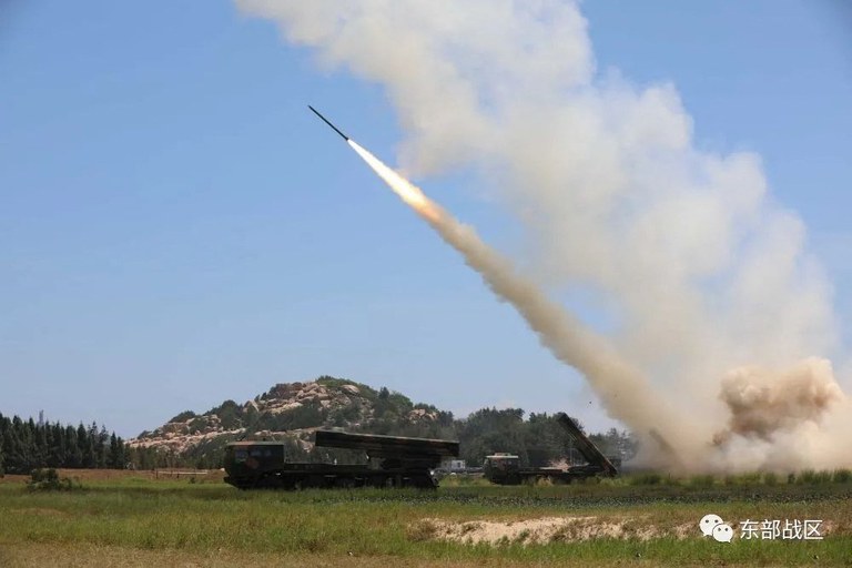 Eastern Theatre Command of China’s PLA conducts a long-range live-fire drill into the Taiwan Strait, from an undisclosed location, Aug. 4, 2022. Credit: PLA Eastern Theater Command Handout via REUTERS