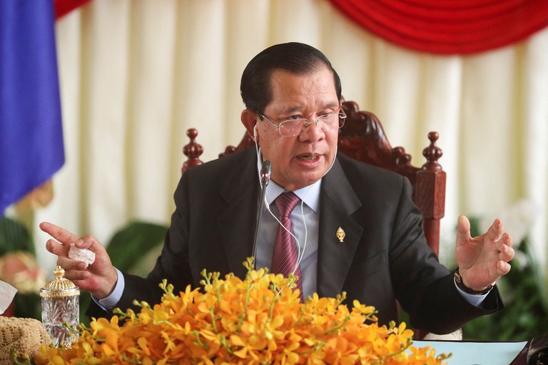 Hun Sen speaks at a press conference at the National Assembly after a vote to confirm his son, Hun Manet, as Cambodia's prime minister in Phnom Penh, August 22, 2023. It is said that Hun Sen did not entirely trust his foreign minister, Prak Sokhonn. Credit: Cindy Liu/Reuters