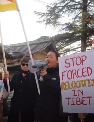 Tibetans protesting against China