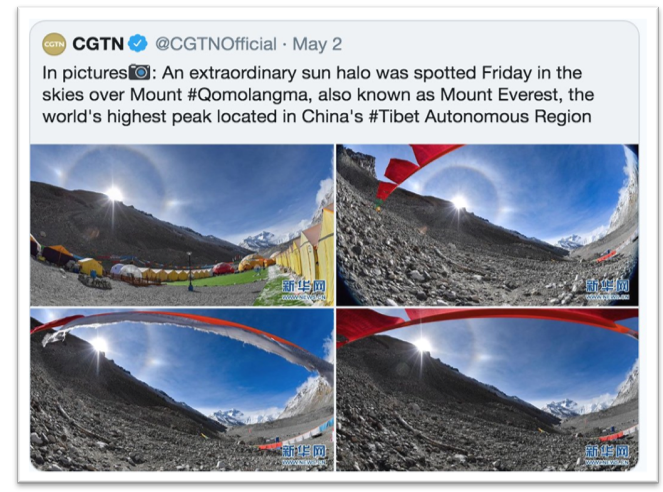 CGTN claiming Mount Everest 