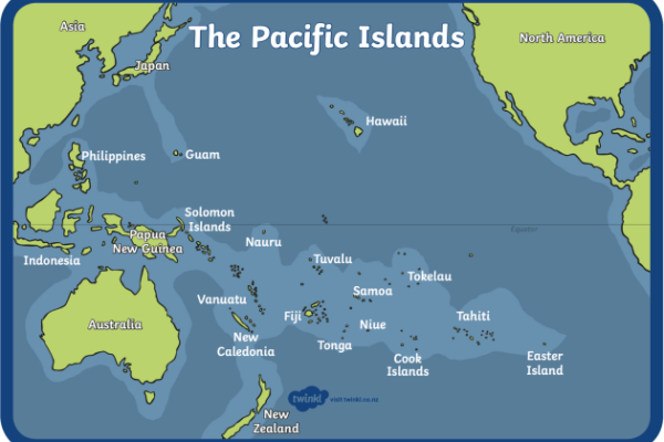 Pacific Ocean Islands and Japan