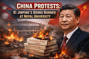 China has lodged a diplomatic protest after hundreds of copies of The Governance of China, authored by Xi Jinping, were burned at Manmohan Technical University in eastern Nepal. Beijing has demanded a full investigation, while the university claims the books were termite-damaged and destroyed during a routine clean-up—an explanation that has failed to quiet the diplomatic controversy with China.