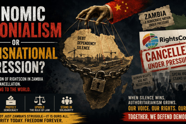 Zambian government's cancellation of the RightsCon conference due to pressure from the Chinese government
