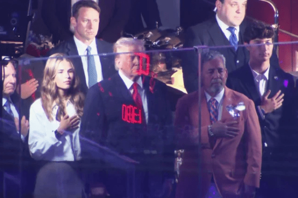 President Donald Trump was booed at Madison Square Garden when he appeared on the jumbotron during the national anthem at Game 3 of the NBA Finals between the Knicks and Spurs.