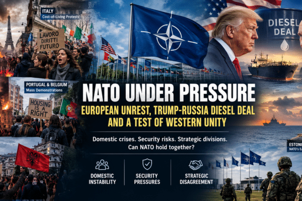 NATO faces mounting pressure from protests and political unrest across Europe, Black Sea security threats, and Trump's Russia diesel deal. Can Western unity survive?